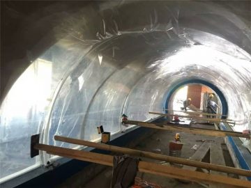 Acuario grande personalizado plasticos túnel acrílico proyecto.